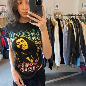 Graphic One Love Bob Marley Black T-Shirt